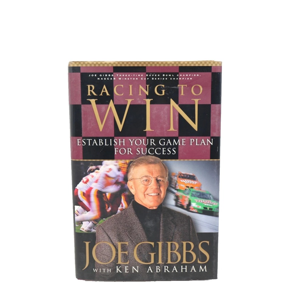 Racing to Win Joe Gibbs 2002 First Edition Hardcover NASCAR NFL Football Book